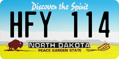 ND license plate HFY114