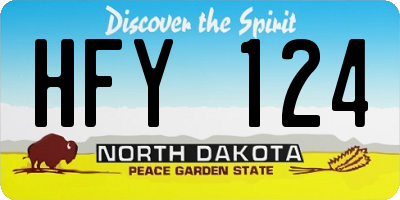 ND license plate HFY124