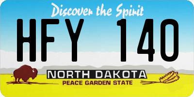ND license plate HFY140