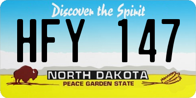ND license plate HFY147