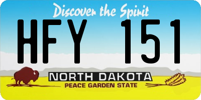 ND license plate HFY151