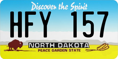 ND license plate HFY157