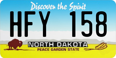 ND license plate HFY158