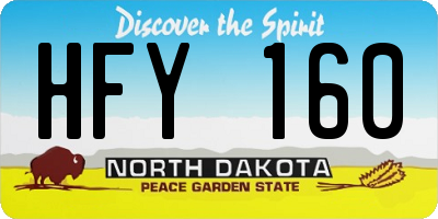 ND license plate HFY160