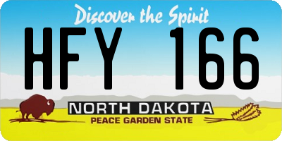 ND license plate HFY166