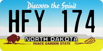 ND license plate HFY174