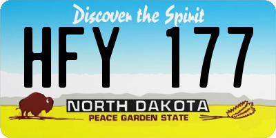 ND license plate HFY177