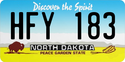 ND license plate HFY183