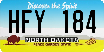 ND license plate HFY184