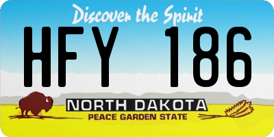 ND license plate HFY186