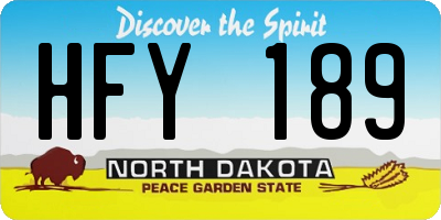 ND license plate HFY189