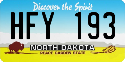ND license plate HFY193