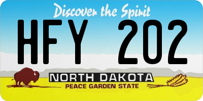 ND license plate HFY202