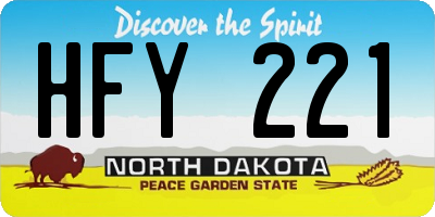 ND license plate HFY221