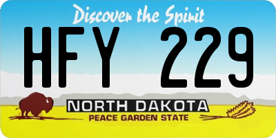 ND license plate HFY229
