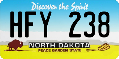 ND license plate HFY238