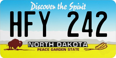 ND license plate HFY242