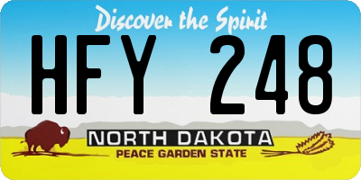 ND license plate HFY248