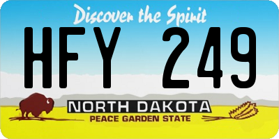 ND license plate HFY249