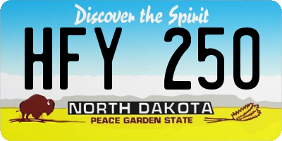 ND license plate HFY250