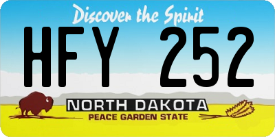 ND license plate HFY252
