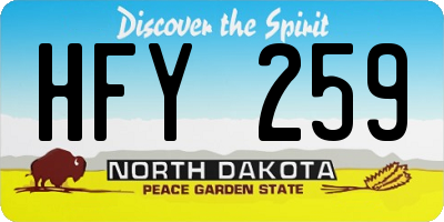 ND license plate HFY259