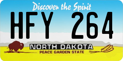 ND license plate HFY264