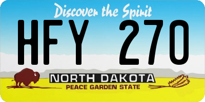 ND license plate HFY270