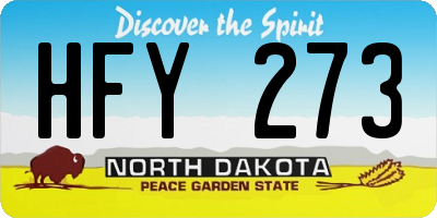 ND license plate HFY273