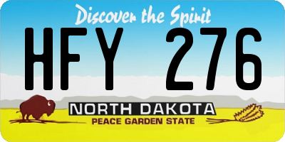 ND license plate HFY276