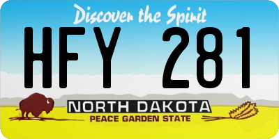 ND license plate HFY281