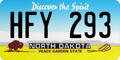 ND license plate HFY293