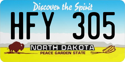 ND license plate HFY305