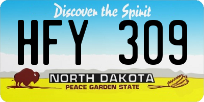 ND license plate HFY309