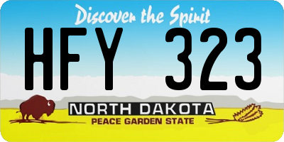 ND license plate HFY323