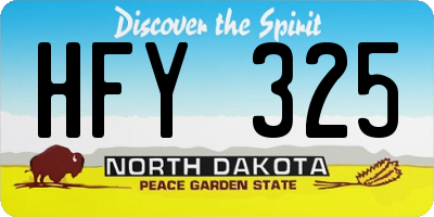 ND license plate HFY325