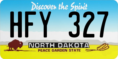 ND license plate HFY327