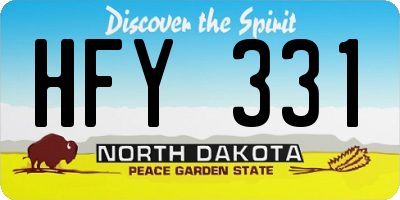 ND license plate HFY331