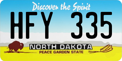 ND license plate HFY335
