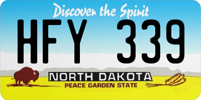 ND license plate HFY339