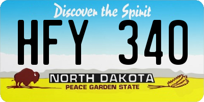 ND license plate HFY340
