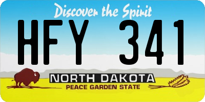 ND license plate HFY341