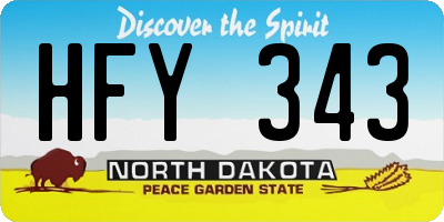 ND license plate HFY343