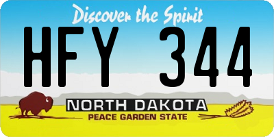 ND license plate HFY344