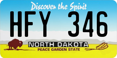 ND license plate HFY346