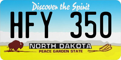 ND license plate HFY350