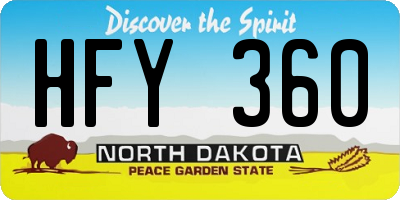 ND license plate HFY360