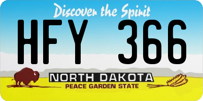 ND license plate HFY366