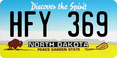 ND license plate HFY369