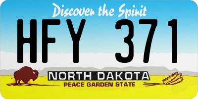 ND license plate HFY371